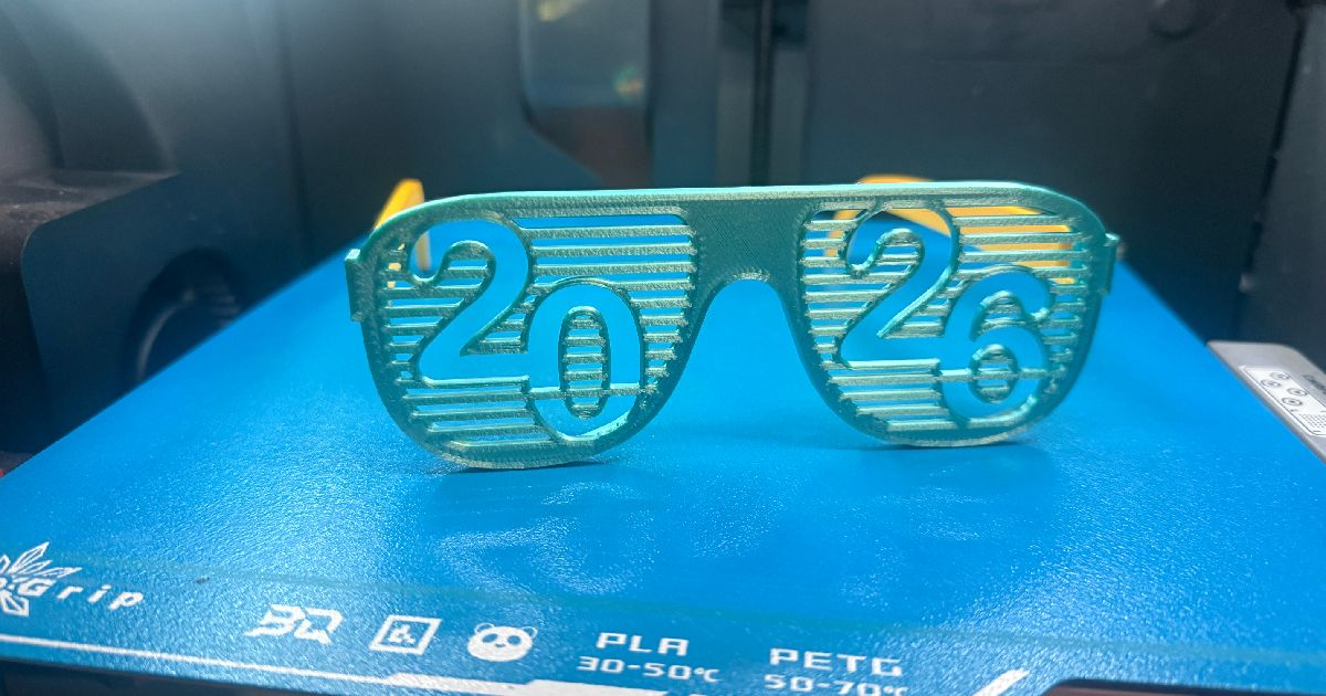 2026 HAPPY NEW YEAR PARTY GLASSES - just 20g filament - fast print!