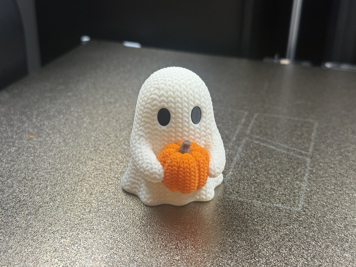 Knitted Pumpkin Ghost - Halloween