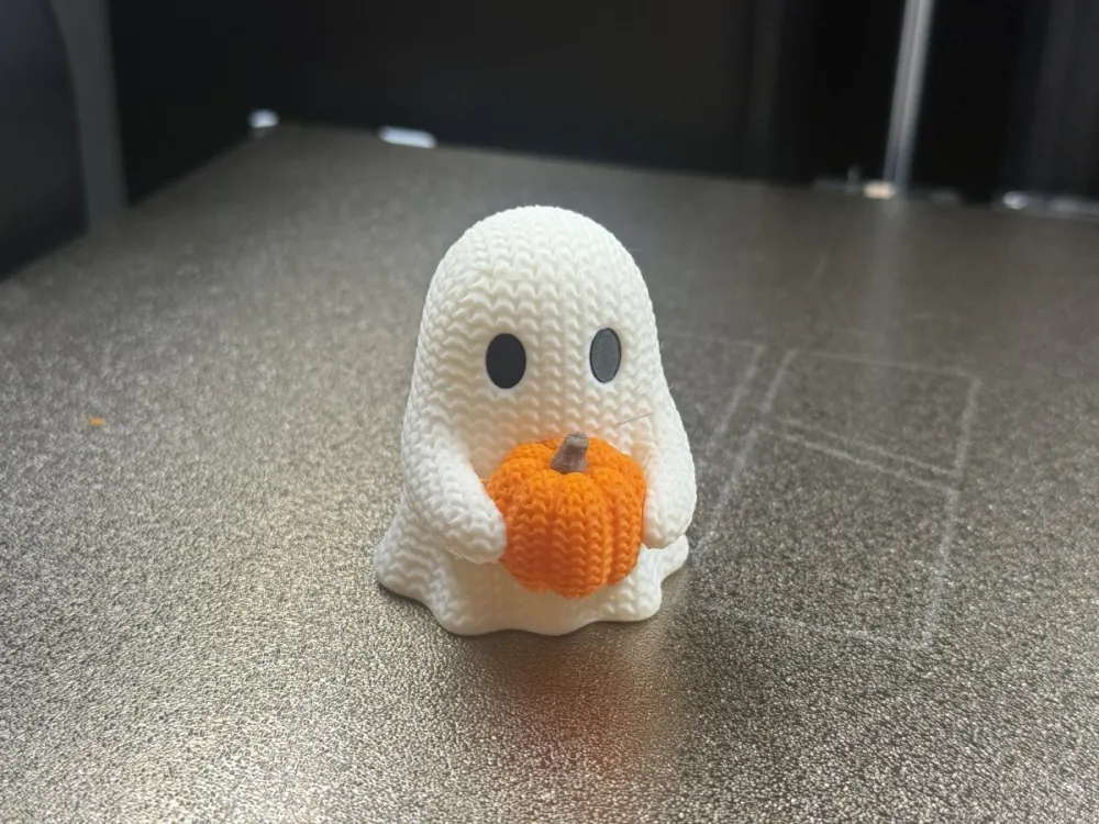 Knitted Pumpkin Ghost - Halloween