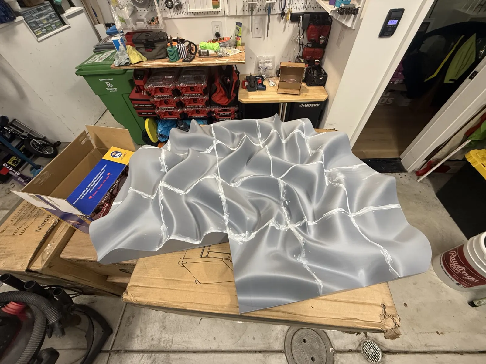 Waves 3D Wall Art detail