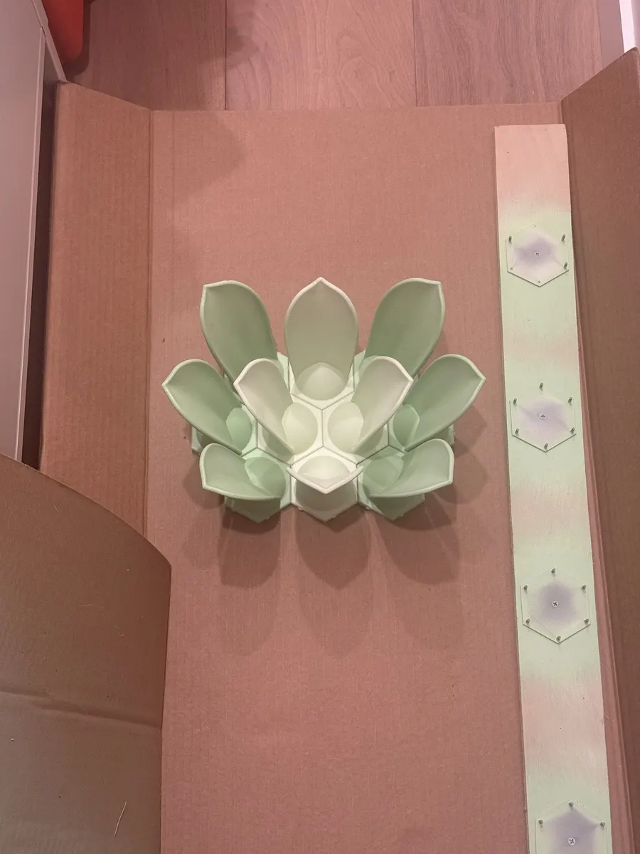 Succulent 3D Wall Art detail