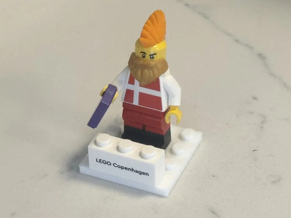 LEGO Base Plate for centering 3 stud custom minifig blocks