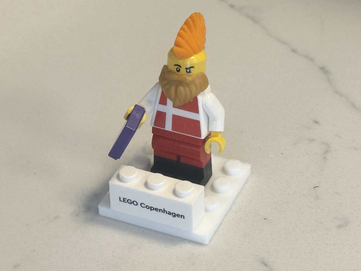 LEGO Base Plate for centering 3 stud custom minifig blocks