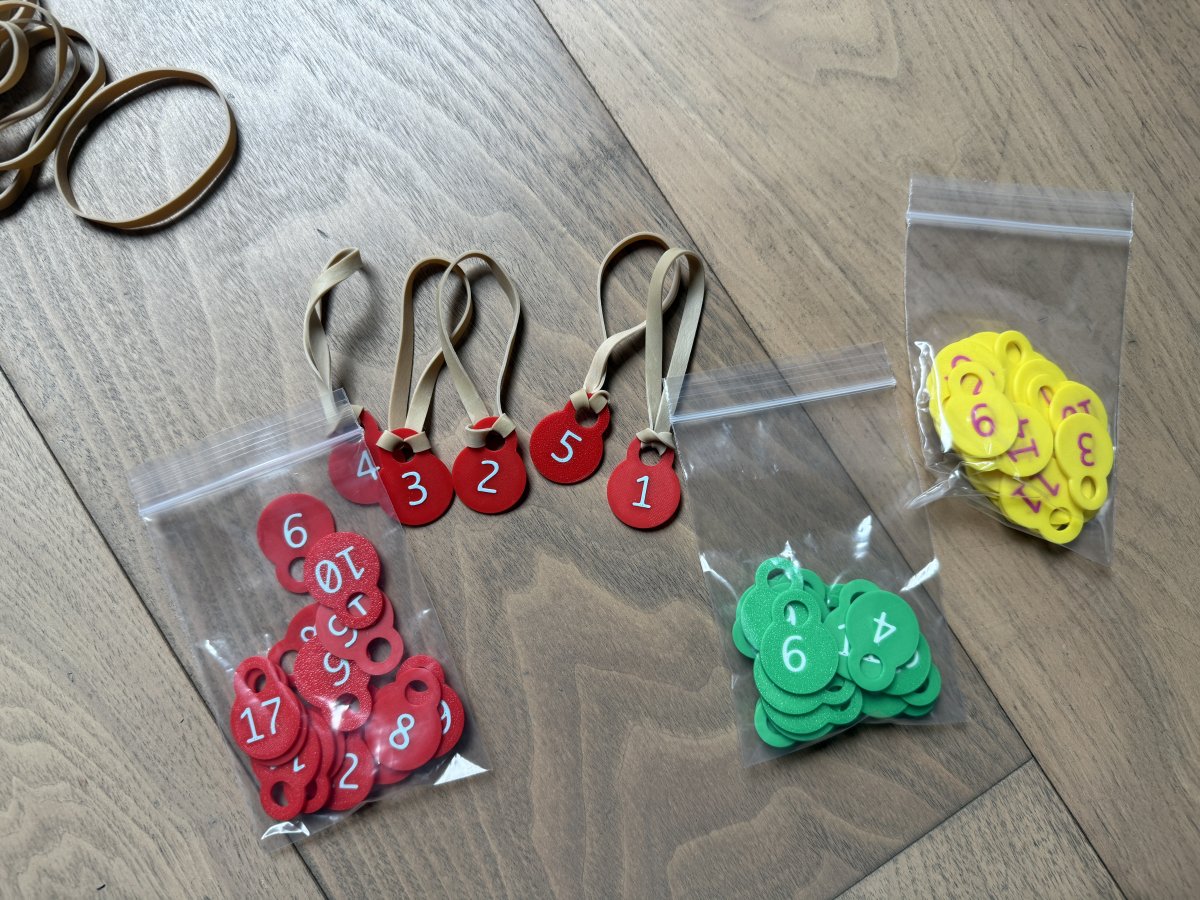 1-20 Keychain Number Tags